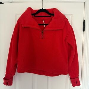 Vibrant Red Fleece Jacket from Free People